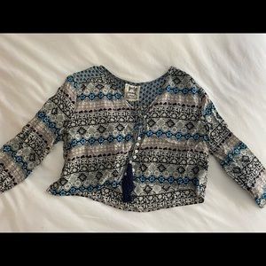 Crop Top w/ buttons and tassel